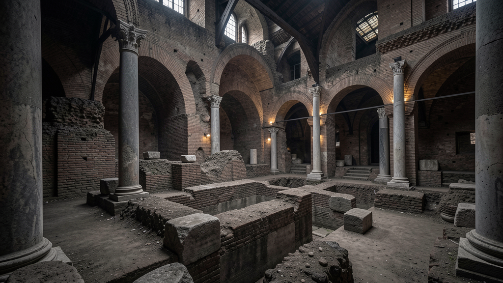 Archaeological area below Duomo di Milano ancient Roman remains