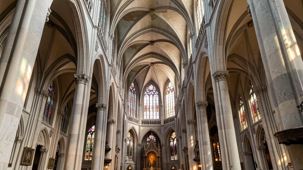 Duomo di Milano cathedral interior nave and columns