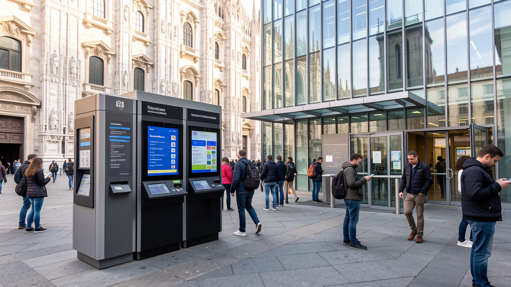 Duomo di Milano ticket kiosks and entrance area
